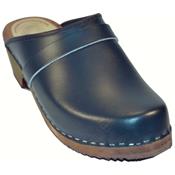 dark sole navy blue clogs