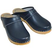 standard leather navy blue clogs