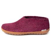 Rubber sole cranberry slippers
