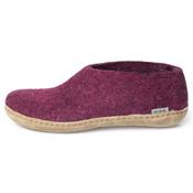 Chaussons ANNETTE framboise semelle cuir