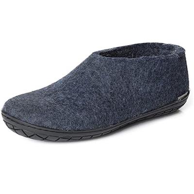 black sole denim color slippers