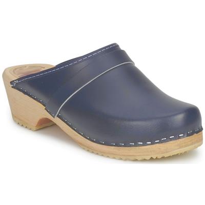 Sabots bleu marine semelle bois clair