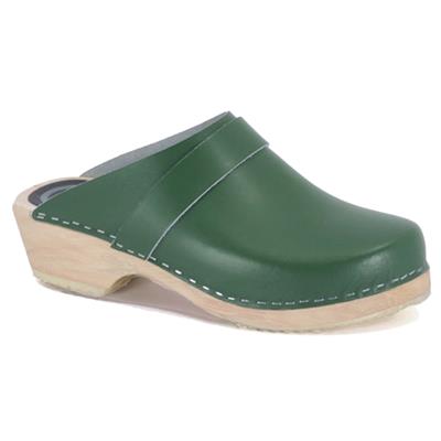 Sabot vert anglais cuir lisse