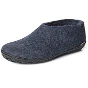 black sole denim color slippers
