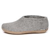 Chaussons ALAIN gris clair semelle cuir