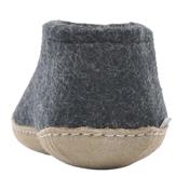 Chaussons Amandine gris foncé semelle cuir