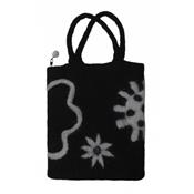 sac laine bouillie noir motifs blancs