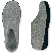 Chaussons ALAIN gris clair semelle gomme noire