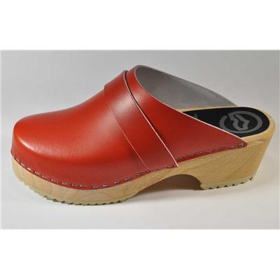 Sabots cuir rouge