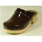 brown varnished Clogs 