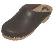 Sabot, cuir chocolat semelle naturelle