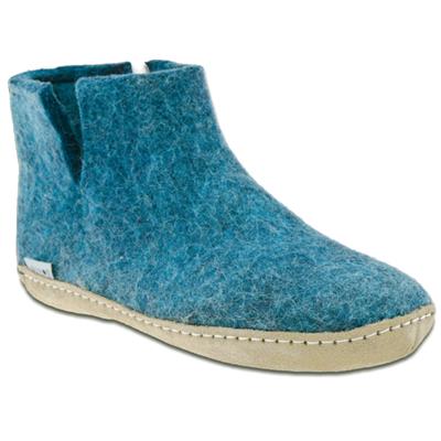 bottines bleu petrole semelle cuir G06