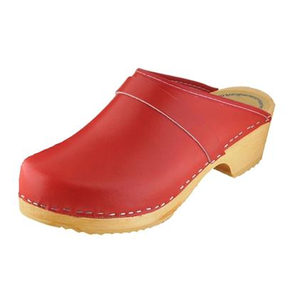 Sabots cuir rouge 