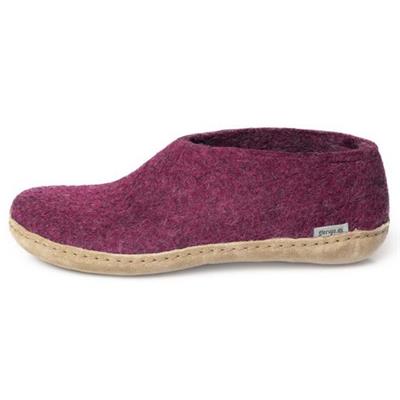 Chaussons ANNETTE framboise semelle cuir