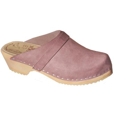 Nubuck plum clog