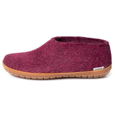 Rubber sole cranberry slippers