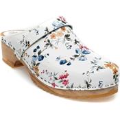 sabots cuir blancs  petites fleurs sauvages