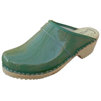 British green patented clogs