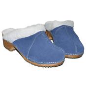 sabot bleu fourrure