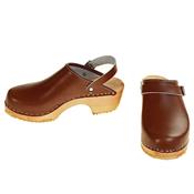 standard leather brown clogs