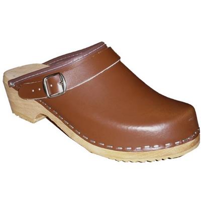 standard leather brown clogs