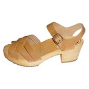 Open clogs Camel