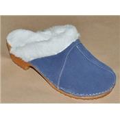sabot bleu fourrure