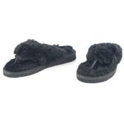 flip flap sheepskin black fur