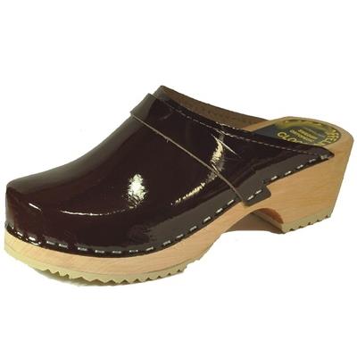 brown varnished Clogs 