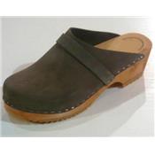dark green nubuck clogs