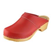 Sabots cuir rouge 