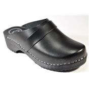 Toffeln leather black clogs