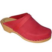 sabots en nubuck rouge