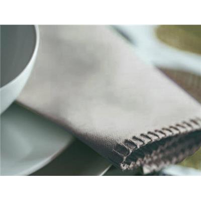 6 serviettes de table gris lin surpiquées