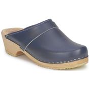 Sabots bleu marine semelle bois clair