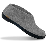 Chaussons ALAIN gris clair semelle gomme noire