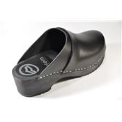 Toffeln leather black clogs